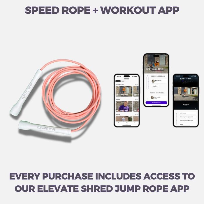 Стрибкове канат Elevate Speed Rope MAX - професійний, 5 мм, 3 м, з міцного PVC, чорний/білий (матовий рожевий)