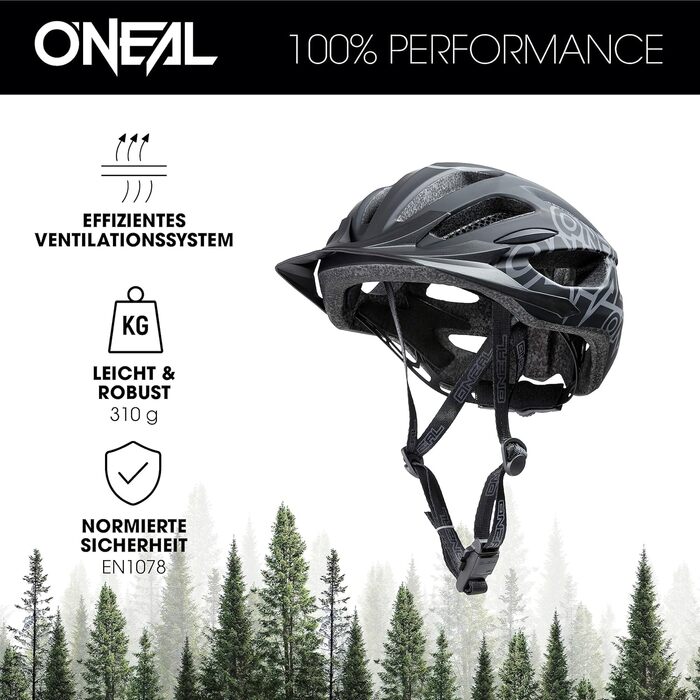 Шолом для гірського велосипеда O'NEAL Enduro All-Mountain, ефективна вентиляція, регулювання розміру, для дорослих, чорний/сірий, XS/S/M (53-58 см)
