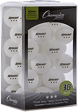 Champion Sports: Набір тенісних м'ячів для настільного тенісу, 3 зірки, білі, 38 шт.