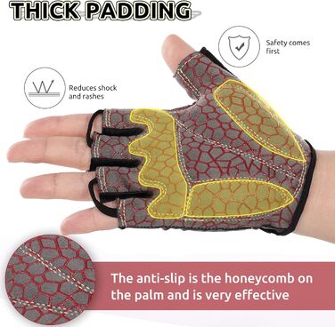 Велосипедні рукавички чоловічі літні напівпальцеві MTB, рукавички для гірського велосипеда/шосе, велосипедні рукавички для чоловіків та жінок, дихаючі, неслизькі, амортизуючі, білі (M, червоний)