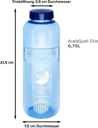 Пляшка для води Tritan Acalaquell Grip 0,75 л, набір 10 шт.
