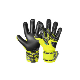Воротарські рукавиці Reusch Profi Attrakt Gold X NC - професійні, для тренувань та ігор на траві та штучному покритті, жовто-срібно-чорні