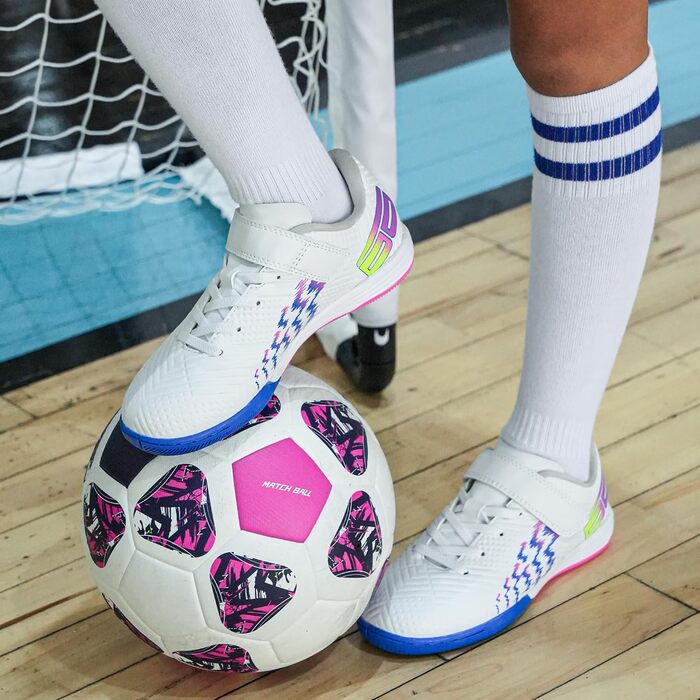 Дитячі футзальні кросівки JABASIC для залу (28 EU, білий/темно-синій)