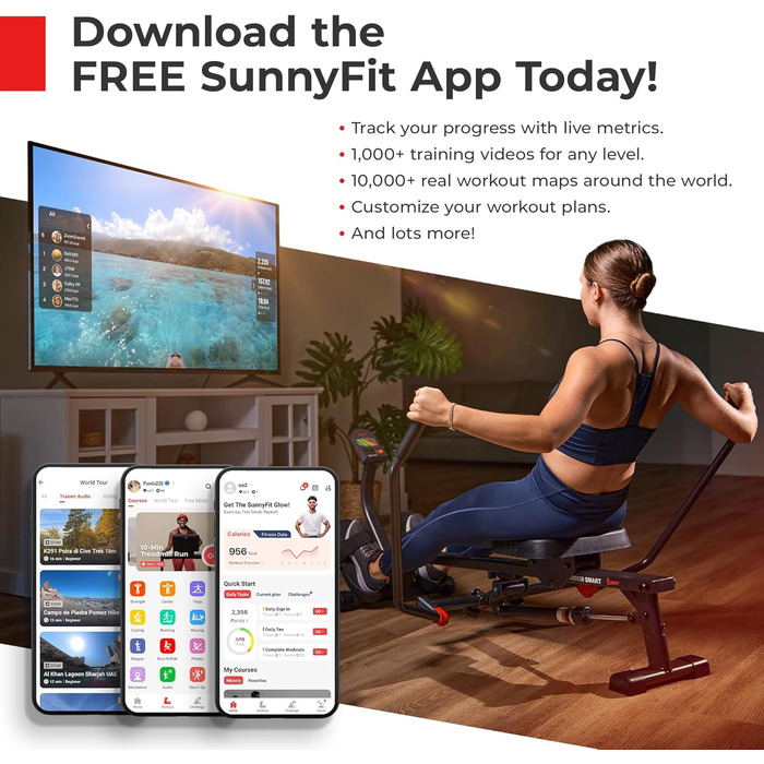 Веслувальний тренажер Sunny Health & Fitness Phantom Hydro SF-RW5910, водний, для дому