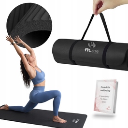 Килимок для фітнесу Fit.Me, 182 см x 60 см, чорний