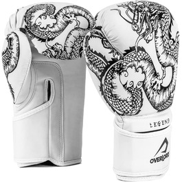 Боксерські рукавички Overlord Legend I для кікбоксингу, спарингу, боксу та MMA. Боксерські рукавички для чоловіків Overlord, різні розміри, білий, 8 oz.