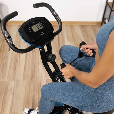 Гімнастичний тренажер Gymtek FX600: складаний, магнітний, до 120 кг, 8 рівнів опору, LCD дисплей, чорно-синій