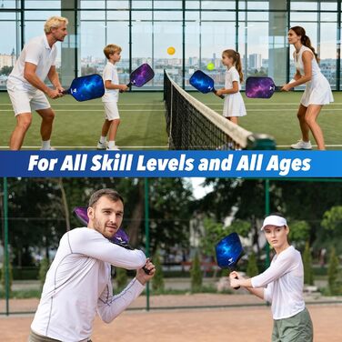 Набір для піклболу: 4 преміум дерев'яні кульки та сумка. Шляпи для піклболу, подарунок для початківців та професіоналів, обладнання для тренувань. Підходить для жінок, чоловіків, сімей. (Зоряне небо, 4 шт.)