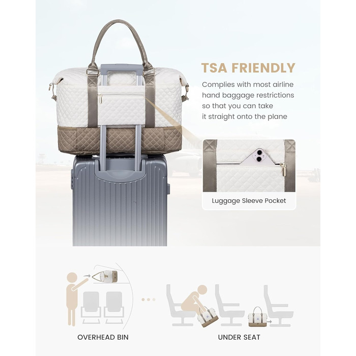 Спортивна сумка LOVEVOOK для жінок з відділенням для взуття, ручна поклажа, дорожня сумка, сумка для вихідних, сумка-мішок, жіноча дорожня сумка, клінічна сумка, сумка для пологового будинку, для залу, пляжу, сауни, кемпінгу (XL-2шт, Бежево-хакі)