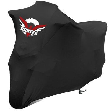 Покривало для мотоцикла та скутера в гараж (XXL, чорний) — дихаюча еластична тканина для захисту від пилу, 200-221 см