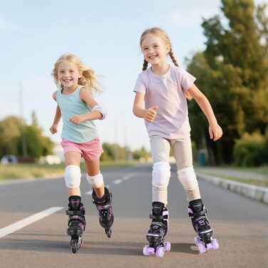 Дитячі ролики Kinder: регульовані ролики з 8 світловими колесами для дівчаток та хлопчиків, розмір UK 1-4