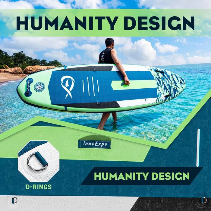 Надувні SUP-дошки InnoExpo 11' з преміум аксесуарами: широка, стійка дошка з антиковзким покриттям для підлітків та дорослих