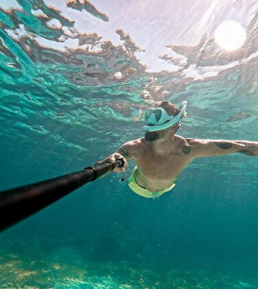 Набір для снорклінгу KAIMANA AquaVision Prolite для дорослих з чохлом, зручна силіконова маска для плавання, альтернатива сноркель-масці, тканинний/силіконовий ремінець, білий