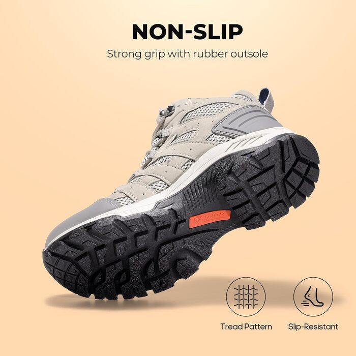 Черевики для трекінгу жіночі NORTIV 8, 40 EU, світло-сірий