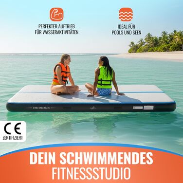 Airtrack мат для гімнастики надувний 3/4/5м, 120см, 10/20см, з електронасосом, ремонтним набором та сумкою 400x120x20см