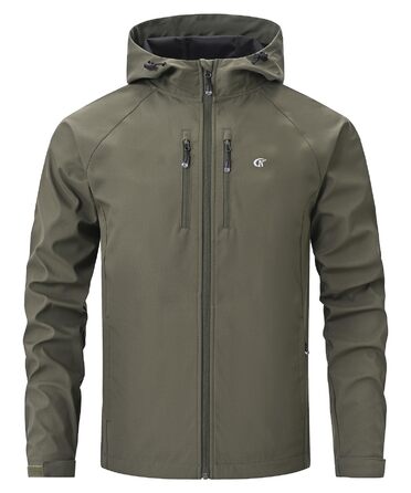 Чоловіча куртка Softshell Huayuzh водонепроникна та вітрозахисна, дихаюча outdoor куртка-вітровка для походів та кемпінгу, колір армійський зелений, розмір XXL