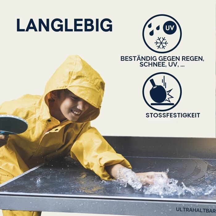 Стіл для тенісу Cornilleau 100X: складаний, вуличний, блакитний/сірий, стійкий до погодних умов, 4 мм меламінова смола