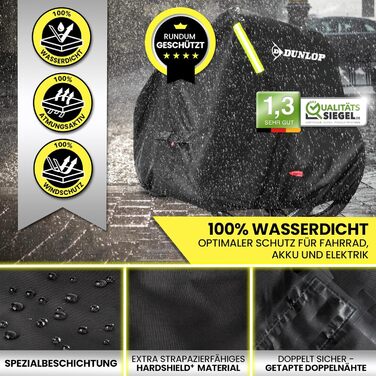 Гараж для велосипедів Dunlop на 2 велосипеда - преміум чохол від іржі 200x92x120 см з сумкою для перенесення, доступом до акумулятора та 2 отворами для замка | Захисний чохол для велосипедів