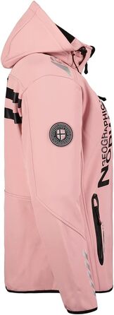 Жіноча мембранна куртка Softshell Geographical Norway Outdoor — водонепроникна спортивна вітровка для дощу (L, блідо-рожевий з чорним)