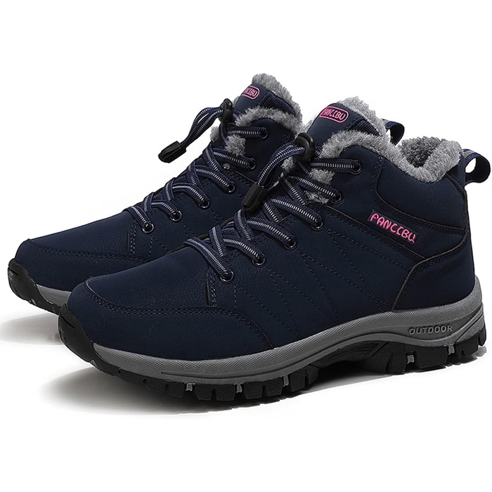 Жіночі зимові чоботи - тепла підкладка, водонепроникність, трекінгові та туристичні черевики, зимові короткі чоботи, Outdoor взуття, синій, 38.5 EU
