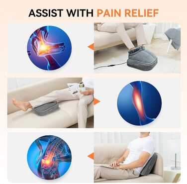 Електричний масажер для ніг Snailax Shiatsu з підігрівом та пультом дистанційного керування, 2-в-1, для розслаблення, подарунок для чоловіків/жінок