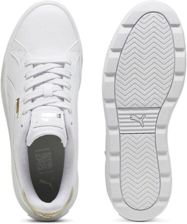 Жіночі кросівки Puma Karmen L біло-сріблясті з золотистими деталями, розмір 38.5 EU