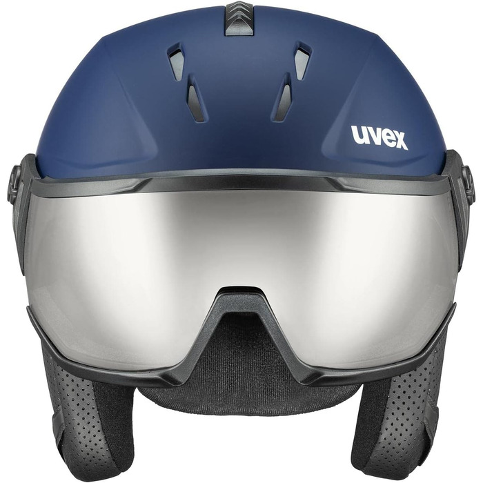Гірськолижний шолом з візором uvex Instinct, унісекс, темно-синій, 56-58 см