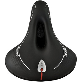 Велосипедне сідло WITTKOP з 3-зонним комфортом та гелевою підкладкою | Зручне сідло для жінок та чоловіків | Модель Büchel Grande Medicus, чорний міський сідло