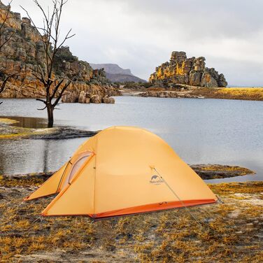Намет Naturehike Cloud Up 2 - Ultraleichtes Zelt для 2 осіб, 3-4 сезон, водонепроникний, для кемпінгу та піших прогулянок (Помаранчевий)