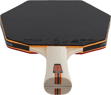 Стіга Клуб Сайбершейп - пінг-понгова ракетка для початківців, 5-шарове дерево, накладка Star Club, велика зона удару, найкраще технічне навчання з самого початку