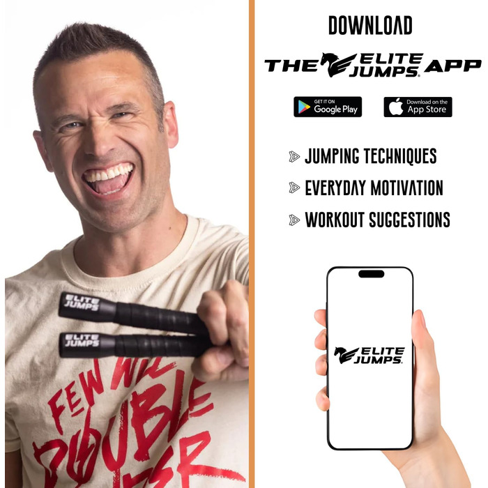 Стрибкове канат Elite Jumps Freestyle з перлами для кардіотренувань – ідеальний для початківців та професіоналів, чорний/чорний