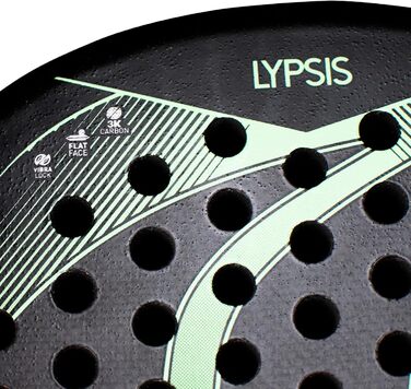 Падельна ракетка SideSpin SS LYPSIS 3K, повний карбон, для дорослих, чорна/зелена, універсальна, продуктивність, контроль, ефект