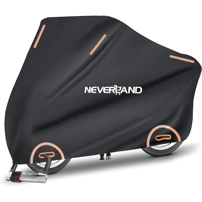 Накладна для мотоцикла NEVERLAND - захисний чохол-гараж для мотоцикла, водовідштовхувальний, сонцезахисний, 210D Oxford, 2000PA, 220x95x110 см, чорний