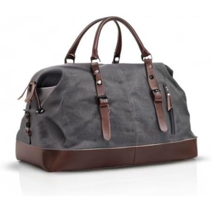 Спортивна сумка для подорожей FANDARE: багатофункціональна сумка-дафл з канвасу для фітнесу, кемпінгу та перельотів (Сіра)