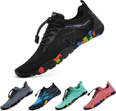 Водні шкарпетки WateLves для плавання, серфінгу та відпочинку на пляжі. Швидка сушка, дихаючі, розмір 36-48 EU (чорний трикутник, 41 EU)