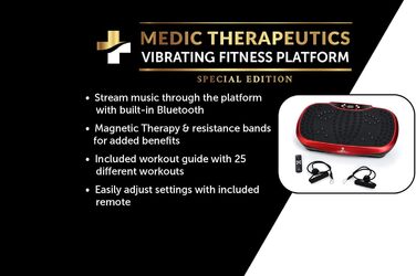 Вібраційна платформа Medic Therapeutics, чорна, для фітнесу та реабілітації