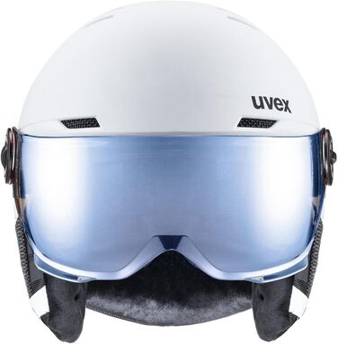 Дитячий велосипедний шолом uvex Rocket jr Visor Single, біло-чорний матовий, 54-58 см
