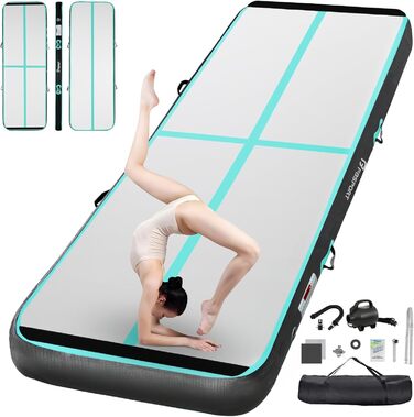 FBSPORT Airtrack Matte -Гімнастичний надувний мат, 2м, 10см, з насосом та сумкою