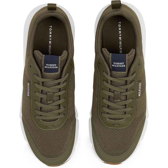 Чоловічі кросівки Tommy Hilfiger Runner Lightweight Modern Knit, темно-зелені (Army Green), розмір 40 EU
