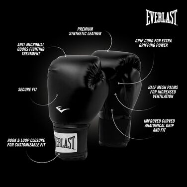 Боксерські рукавички Everlast Prostyle 2 (14oz) + Праці + Подушка для відпрацювання ударів - Комплект для боксу
