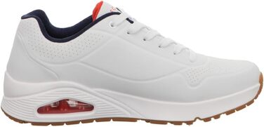 Кросівки Skechers Uno Stand On Air для чоловіків, білі, Durabuck, темно-синій, червона окантовка, 41.5 EU