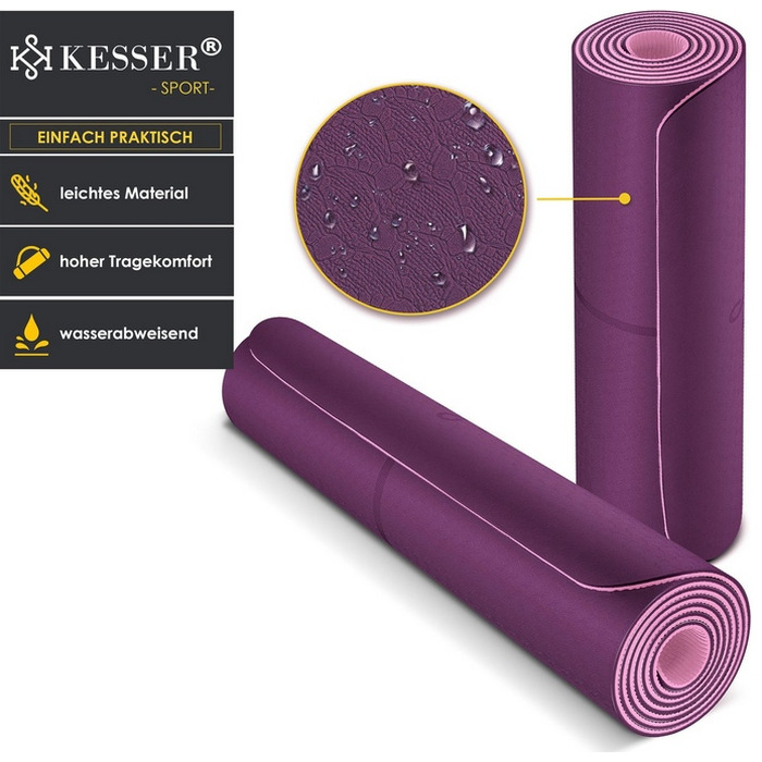 Килимок для фітнесу KESSER 183 см x 61 см, фіолетовий