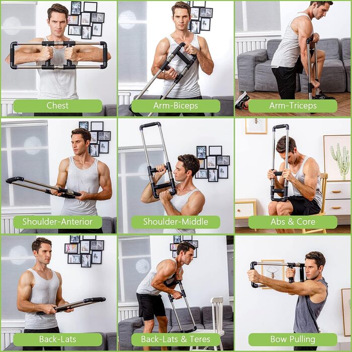GoFitness Силовий тренажер Push Down Bar для грудних м’язів, рук, плечей, спини та преса, 50 кг, для дому, чорний — екпандер для чоловіків