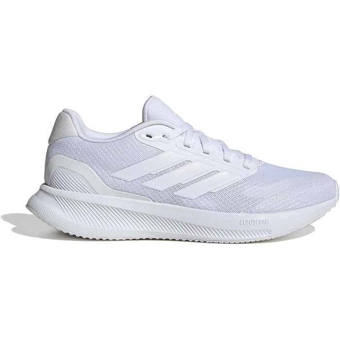 Жіночі кросівки для бігу adidas Runfalcon 5 Cloud White — білі, з амортизацією Cloudfoam та дихаючою сіткою, розмір 39 1/3 EU
