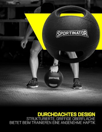 Медичний м'яч SPORTINATOR з ручками, 5 кг, для силових і функціональних тренувань