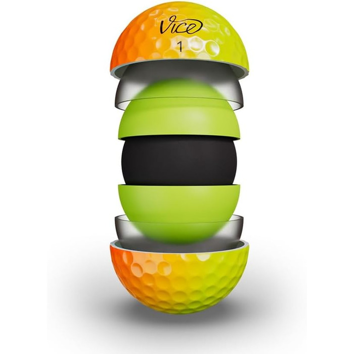 Гольф-м'ячі Vice Pro Plus, жовті/помаранчеві