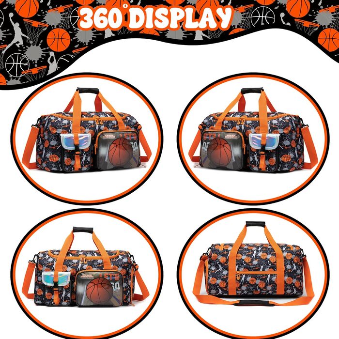 Дитяча спортивна сумка HTgroce з відділенням для взуття. Сумка для плавання, подорожей, дівчаткам. Колір: білий, серце. З баскетбольним дизайном.