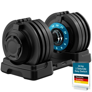 Штанга Skandika Hanteln Paino, регульована: гантелі, штанга, гиря, 1.5-24 кг. Набір гантелей для дому та спортзалу.