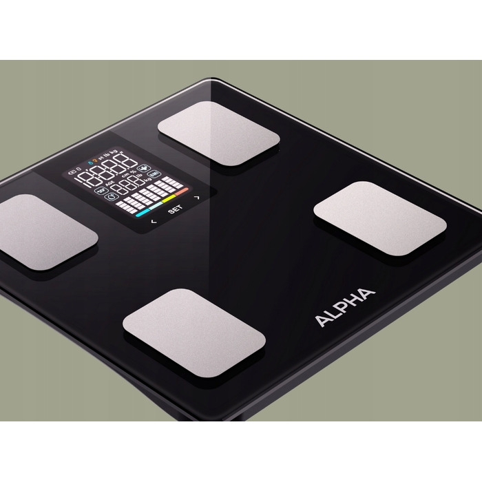 Електронні ваги для ванної Alpha — Аналітичні, з BMI та додатком українською