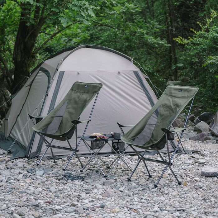 Складний туристичний стілець Naturehike - легкий, для кемпінгу, риболовлі, пікніка та хайкінгу (зелений, оновлена версія)